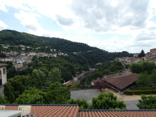 Thiers, vue sur la vallée de la Durolle depuis la place Antonin-Chastel – Maison Mouche